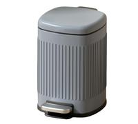 Compact Bathroom Trash Can with Soft-Close Lid 32L Pedal Operated Space-Saving Design Cement Grey Ideal for Small Spaces Durable Steel Construction