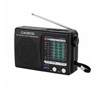 Compact Battery-Powered Analog AM/FM Portable Radio with Telescopic Antenna