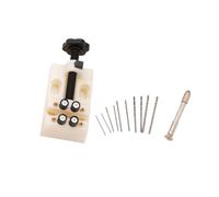 Compact Bead Clamp Vise Set with ABS Body, White | Hand Pin Vise, Mounting Slots and 4-Point Hold for Small-Part Drilling