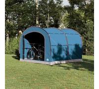 Compact Bike Storage Tent with Roof, Blue Polyester, 268x240x191 cm, Weather Resistant Outdoor Shelter for Bicycles, Camping Gear, and Garden Tools