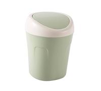 Compact Bin 4l Trash Can Home Living Room Plastic Small Covered With Cover Pull Trash Table Trash Can Kitchen Bedroom Plastic Waste Paper Basket(Green)