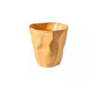 Compact Bin Simple Trash Can Household Living Room Kitchen Without Lid Large Creative Bedroom Office Paper Basket for small space(Yellow,Small)