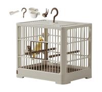 Compact Bird Transportation: Elegant Pet Containment Enclosure, Structure with Hanging Handle | Convenient Relocation Shelter for Feathered Short Trip Display
