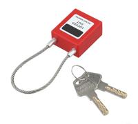 Compact Cable Padlock Long Shackle Heavy Duty Wire Lock for Bikes with 2 Keys Weatherproof PA Shell 90mm Beam