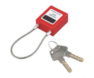 Compact Cable Padlock Long Shackle Heavy Duty Wire Lock for Bikes with 2 Keys Weatherproof PA Shell 90mm Beam