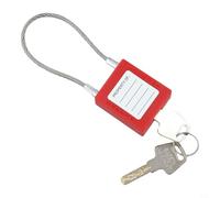 Compact Cable Padlock with 90mm Long Shackle, Weatherproof Nylon PA Shell & Stainless Steel Cable, 12-Pin Tumbler Core for Industrial Lockout/Ta