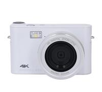 Compact Camera, Smile Detection Digital Camera 4K 64MP HD 3 Inch TFT Touch Screen for Photography (White)
