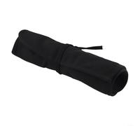Compact Canvas Roll Storage Bag for Paintbrushes, Pencils, and Art Tools with Multiple Compartments for Organized Carrying (Black)