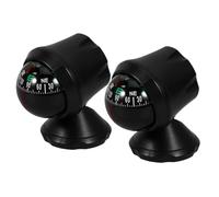 Compact Car Compass 2pcs Black Plastic Navigation Ball