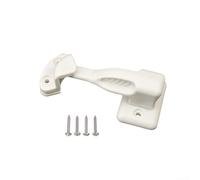 Compact Caravan Door Holder and Lock, Swivel Latch Locking Mechanism, Secure and Stable Door Retainer for RVs, Trailers, Motorhomes, Easy to Install (White)