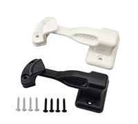 Compact Caravan Door Holder and Lock, Swivel Latch Locking Mechanism, Secure and Stable Door Retainer for RVs, Trailers, Motorhomes, Easy to Install (Black and White)