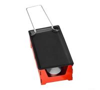 Compact Carbon Steel Raclette Set 18.5cm Black Red | Tea light powered, wooden heat-proof handle, safe grip, portable design, black or red
