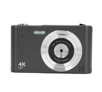 Compact CCD Camera, 48MP 1/4 Interface Portable Digital Camera 4K Macro Lens 2.4 Inch Screen with LED Flashlight for Photography (Black)