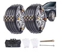 Compact Chains, Snow Installation, 5 Second Straps, Traction | Ergonomically designed, 165-265 mm wheels, non-slip chains for trucks, winter snow mud, ice sand, safe mows