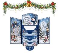 Compact Christmas Card, Books Waterfall 4-Slot, Pull Postcard Holder | Compact Card Books, Christmas Ergonomic for, Family Holiday Greeting, Birthday Teens Adults, Charm Pendant Office