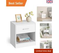 Side Table with Drawer Handle, Classic White