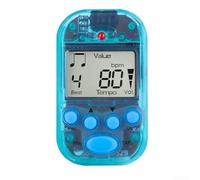 Compact Clip On Digital Metronome with Multiple Beat Variations and Tempo Range 30 280 BPM LCD Display for Accurate Practice (Transparent Blue)
