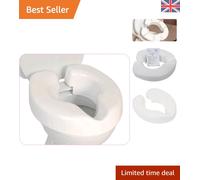 Compact Clip-On Raised Toilet Seat - Ideal for Home and Travel, 75mm Height