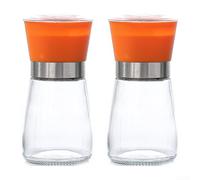 Compact Coffee Bean Grinder Manual Glass Container(A Short Orange)