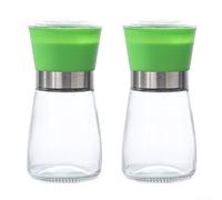 Compact Coffee Bean Grinder Manual Glass Container(Green Plastic)