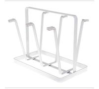 Compact Coffee Mug Stand with 6 Cup Holder, Detachable Draining Tray, Elegant Design (White)