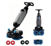 Compact Commercial Floor Cleaner, 3-in-1 Scrub Wash Vacuum System with Rechargeable Battery and Dual Brushes for High Traffic Floor Maintenance(Grey)