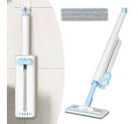 Compact Compatible Small for Kitchen Mop Spaces Reusable Hands- Floor Cleaner Having Washable - Pads Foldable Mini (37 cm Closed) Design with Tile/Hardwood/Laminate