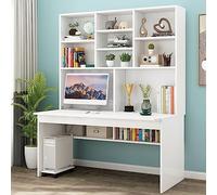 Compact Computer Desk with Bookshelf for Small Spaces Writing Table/Workspace for Students Home Office Study Desk with Storage Solutions