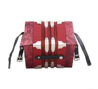 Compact Concertina Accordion Featuring 20 Buttons and 40 Reeds, Designed for Easy Transport with Carrying Bag (A)