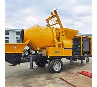 Compact Concrete Mixer and Pump Combo, Mobile Trailer Mounted Cement Mixing Pumping Unit for Residential Slab, Pool Deck and Fence Post