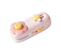 Compact Cordless USB Electric Sealer with Magnetic Attachment for Food Storage and Snack Bag Sealing at Home or Workspace (Light Red)