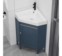 Compact Corner Bathroom Vanity Sink - Space-Saving Ceramic Wash Basin for Small Bathrooms and Modern Decor