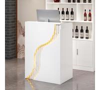 Compact Corner Reception Desk with Storage Shelf - Retail Checkout Counter for Small Spaces, Ideal for Malls & Stores, Modern Design for Front Desk Use