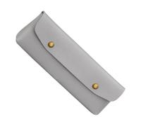 Compact Cosmetic Pencil Case - 19x2x6cm PVC Faux Leather, Mini Makeup Brush Holder, Slim Travel Organizer | Handbag Storage Office Study Tour Beauty Tools Stationery Accessories Protection