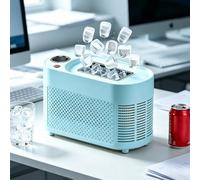 Compact Countertop Ice Machine, 10 Ice Cubes in 10 Minutes, View Window, for Office Studio Desktop Dormitory Room Blue