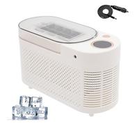 Compact Countertop Ice Maker, Fast 15-Minute Ice Production, Dual Powered Automatic Ice Box with Clear Cover for Efficient Cooling, Ideal for Home, Office, and Outdoor Activities