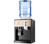 Compact Countertop Water Dispenser, Hot Cold Mains Fed Unit, 18.9L Bottle Compatible, Instant Hydration for Home Office, Champagne Gold Glass Design