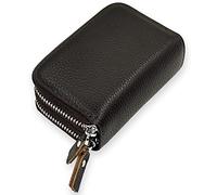 Compact Credit Card Organizer Soft Leather RFID Blocking Card Case Wallet Zipper Pocket D-E-B2, coffee, standard size, rfid wallet