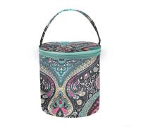Compact Crochet Project Bag 5.5x5.2in Travel Pouch | Holds yarn, hooks, needles, patterns; secure zipper prevents loss; ideal for small projects