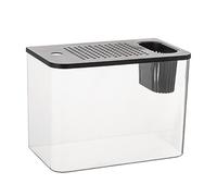 Compact Decorative Tank for Growing Turtles, Small Pucaa Aquarius Fish, Betta Fish, Aquarium with Golden Desktop Fisk Tank | Small Aquarium