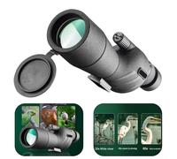 Compact Design 25 75x60 Spotting Scope for Birdwatching, Includes Tripod and Smartphone Adapter (Black)