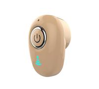 [ Compact Design] Border Headset Half In Ear Hidden Mini Monaural Compact Wireless Earbuds Enjoy Music Portable Use Anytime Anywhere! Ytp386 (Beige, 6.50X6.50X2.70cm)