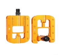 Compact Design Folding Bicycle Pedals Featuring Robust Construction for Reliability (gold)