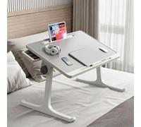 Compact Desk For Small Spaces,Foldable Portable Laptop Desk, Ideal For Work, Reading, Dining, Writing, Or Watching Movies In Bed Or On The Couch(Grey,With drawers)