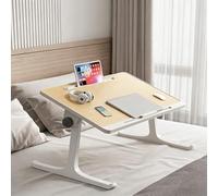 Compact Desk For Small Spaces,Foldable Portable Laptop Desk, Ideal For Work, Reading, Dining, Writing, Or Watching Movies In Bed Or On The Couch(Wood grain,With drawers)