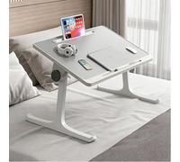 Compact Desk For Small Spaces,Foldable Portable Laptop Desk, Ideal For Work, Reading, Dining, Writing, Or Watching Movies In Bed Or On The Couch(Grey,Without drawers)