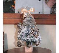 Compact Desktop Christmas Tree with Stand, Luxury-decorated Mini Christmas Tree, Realistic Pine Tree Design, Best DIY Xmas Decorations(White,45cm/17.7in)
