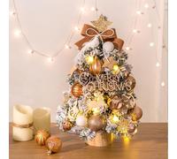 Compact Desktop Christmas Tree with Stand, Luxury-decorated Mini Christmas Tree, Realistic Pine Tree Design, Best DIY Xmas Decorations(Gold,45cm/17.7in)
