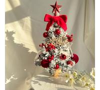 Compact Desktop Christmas Tree with Stand, Luxury-decorated Mini Christmas Tree, Realistic Pine Tree Design, Best DIY Xmas Decorations(Red,50cm/19.7in)