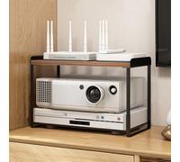 Compact Desktop Media Stand for HiFi Audio & Entertainment Devices, Modern AV Cabinet, Mini Audio Component Rack, Stylish TV Stand & Record Player Holder